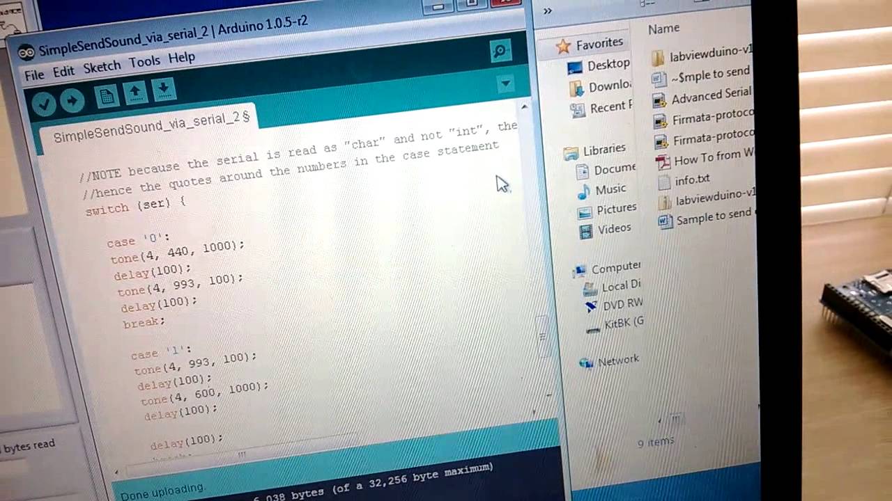 arduino write to serial port